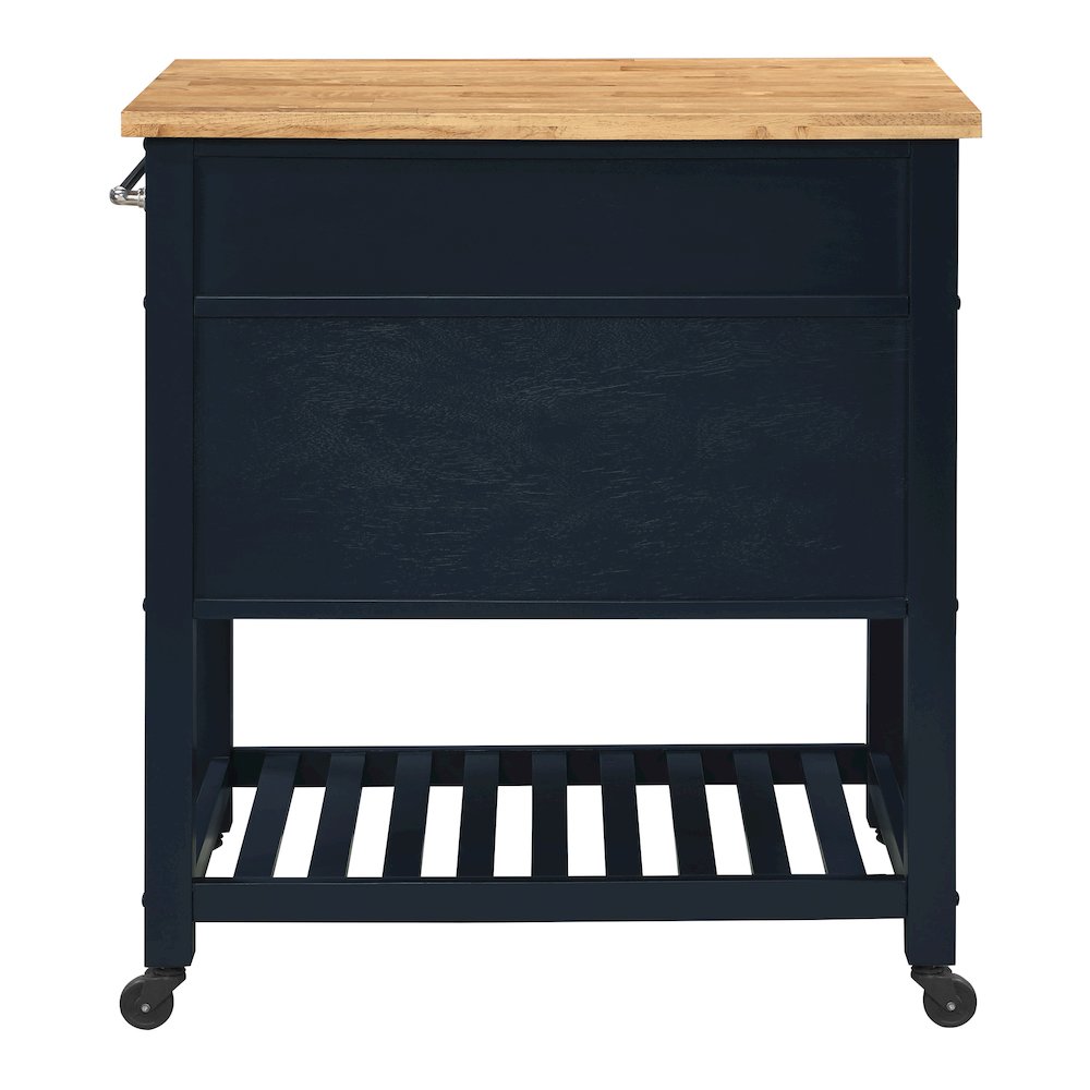 Stirling Kitchen Cart in Blue Finish