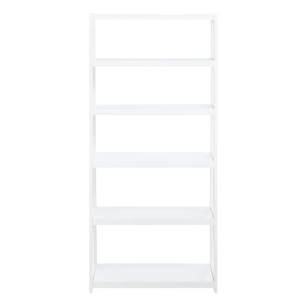 Bayfront 5-Self Folding Bookcase in Willow White Wood Finish