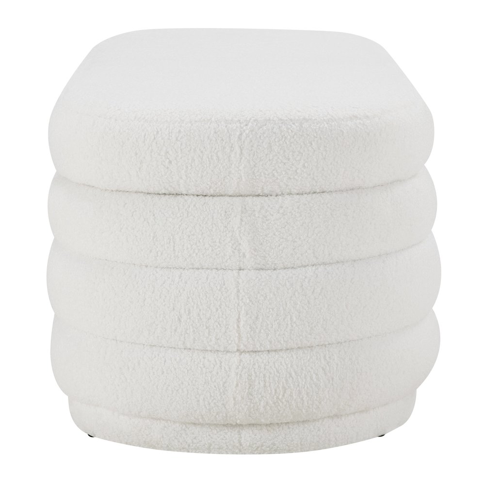 Clifford Storage Bench in Ivory Sherpa