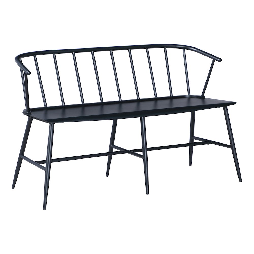 Lincoln All Metal Bench in Black Finish