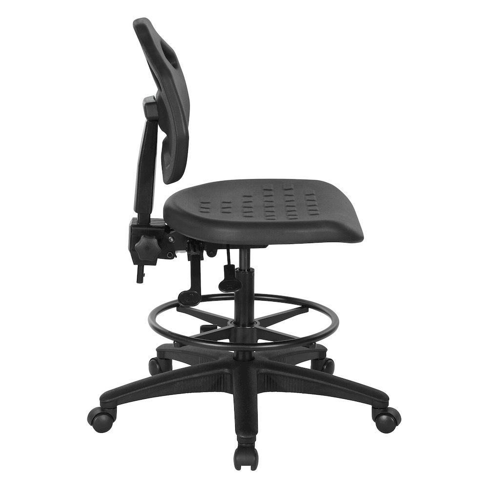 Black Self Skinned Urethane Intermediate Drafting Chair With Adjustable Black