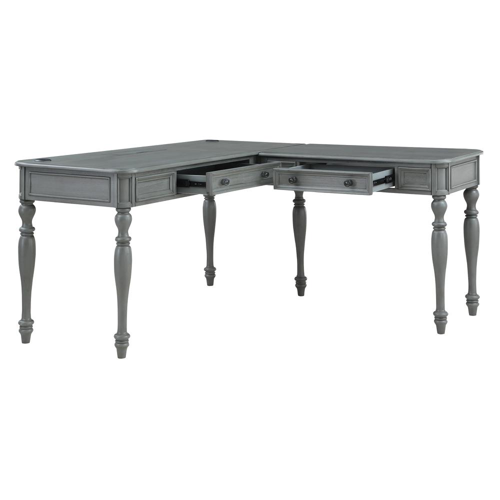 Country Meadows L-Shaped Desk w/PWR
