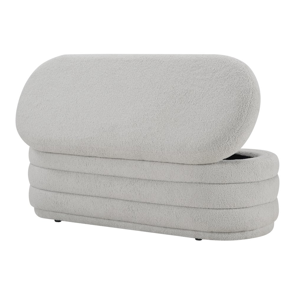 Clifford Storage Bench in Fog Fabric
