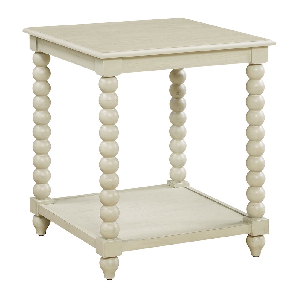 Elise End Table in Whitewash Finish