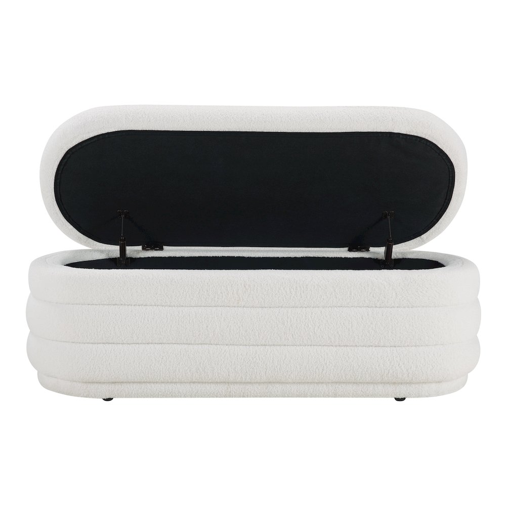 Clifford Storage Bench in Ivory Sherpa