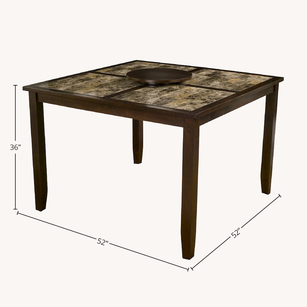 Capitola Faux Marble Large Pub Table w/ Removable 18″ Lazy Susan