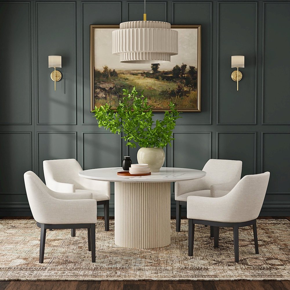 Reba Quartz Top Round Dining Table