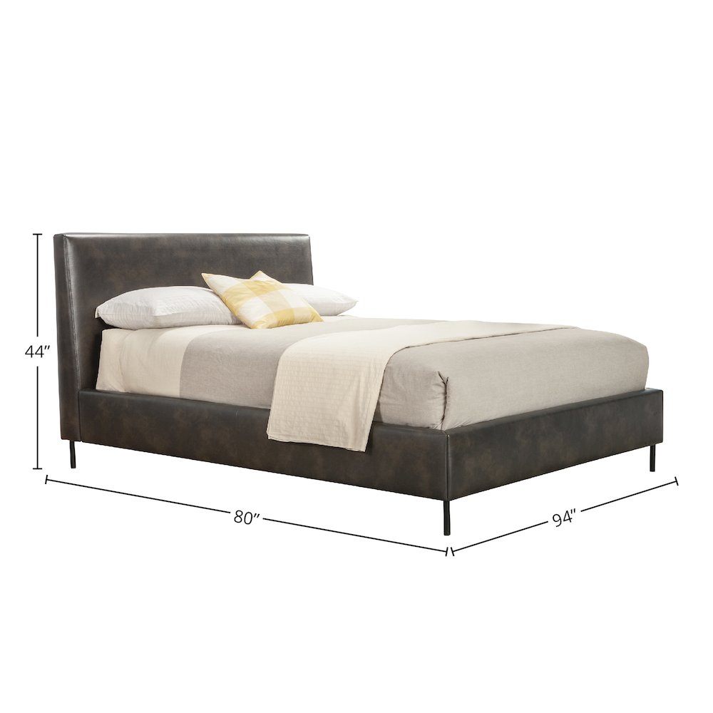 Sophia California King Faux Leather Platform Bed