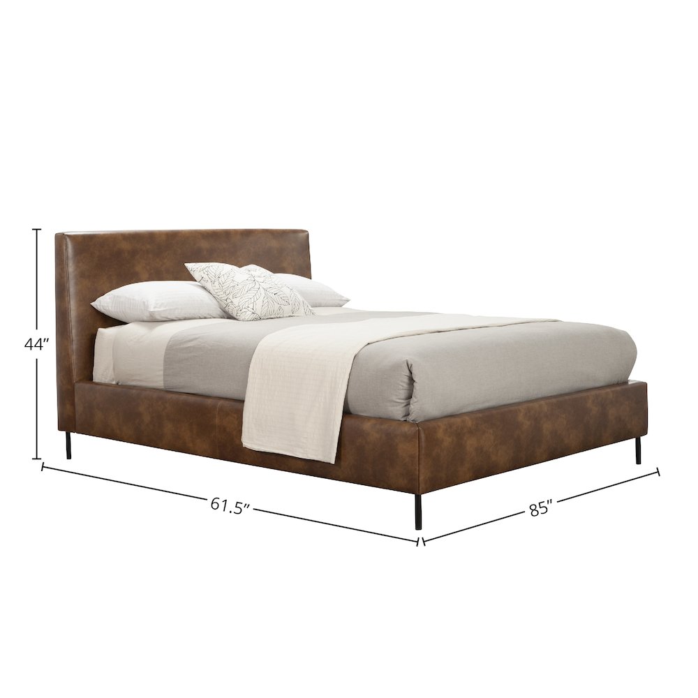 Sophia Full Faux Leather Platform Bed