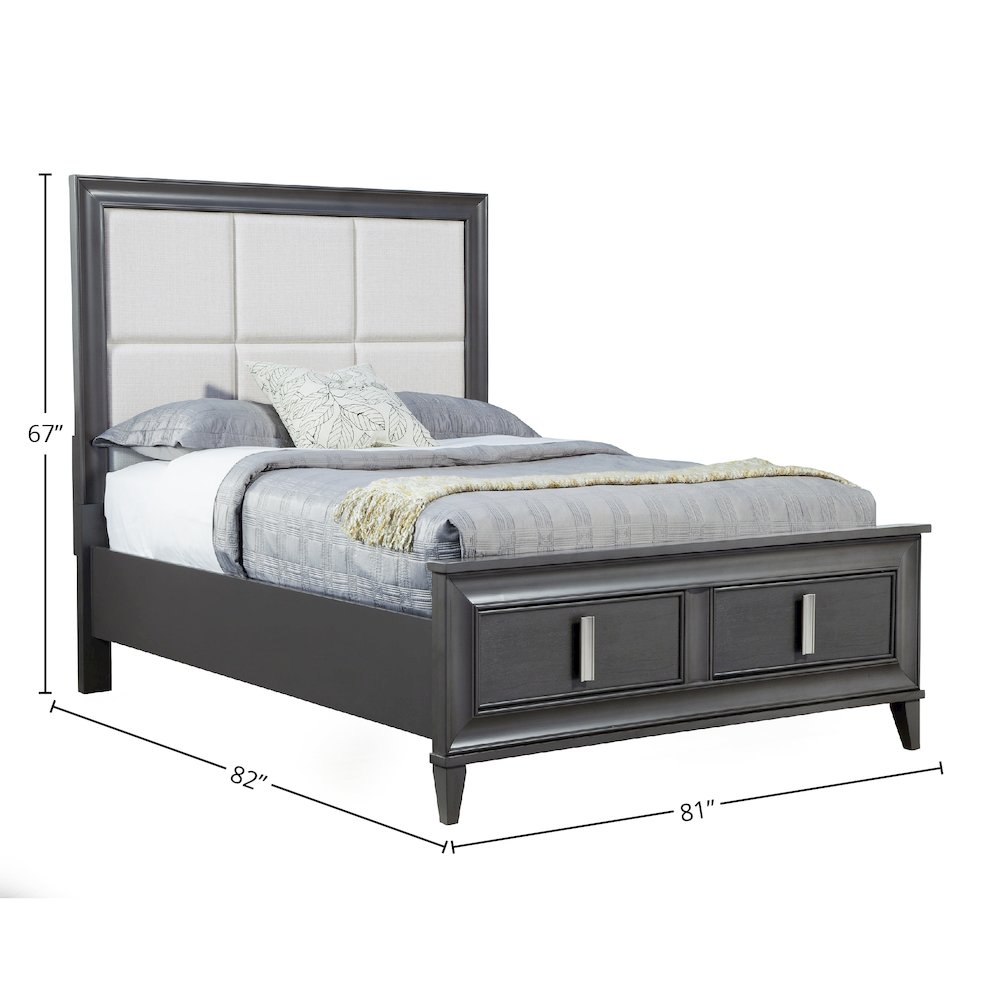 Lorraine Standard King Storage Footboard Platform Bed