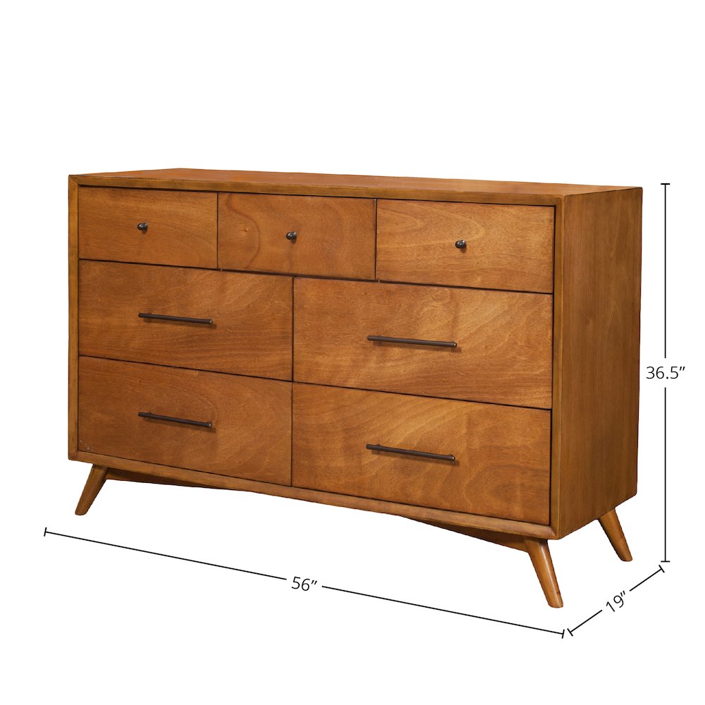 Flynn Mid Century Modern 7 Drawer Dresser