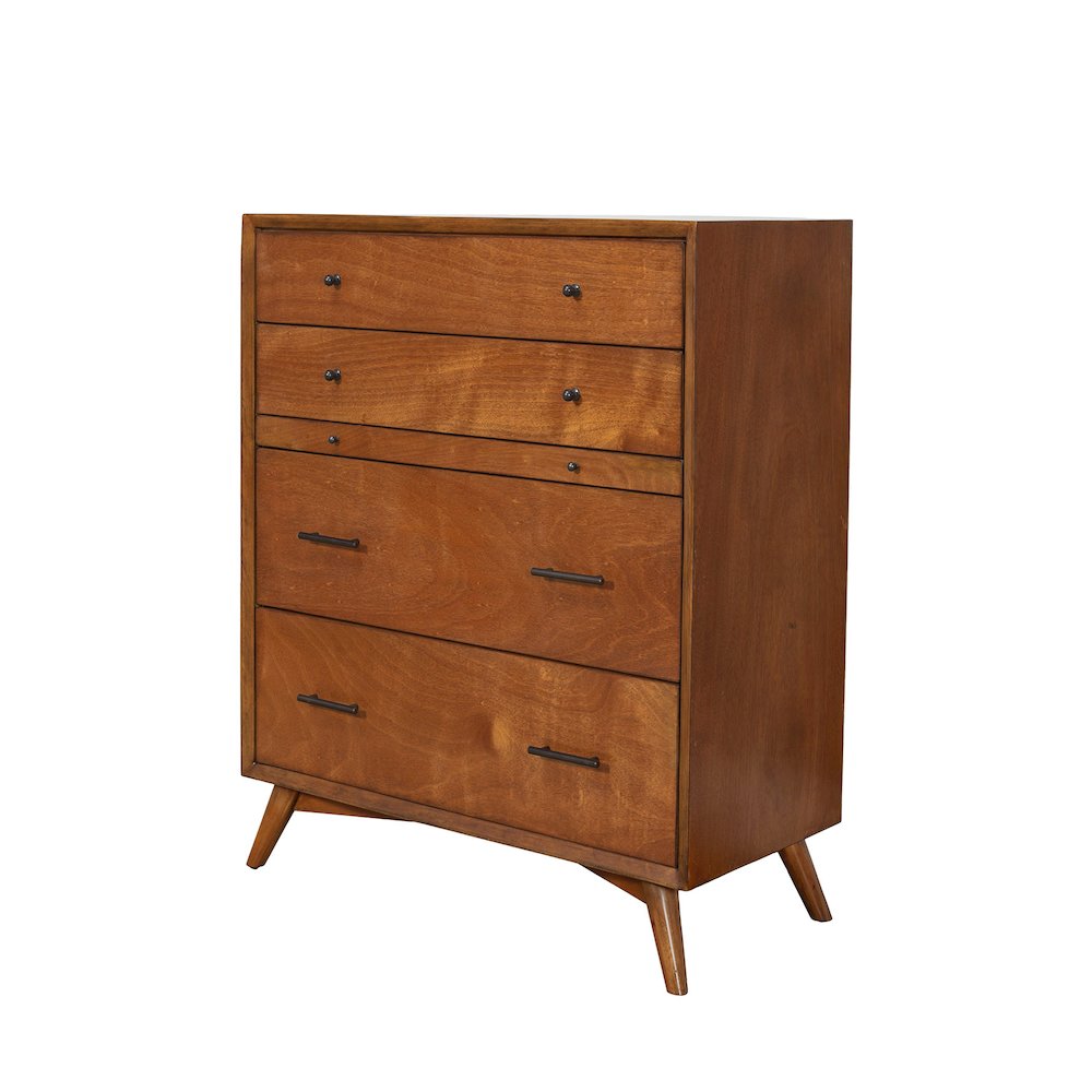 Flynn Mid Century Modern 4 Drawer Multifunction Chest w/Pull Out Tray