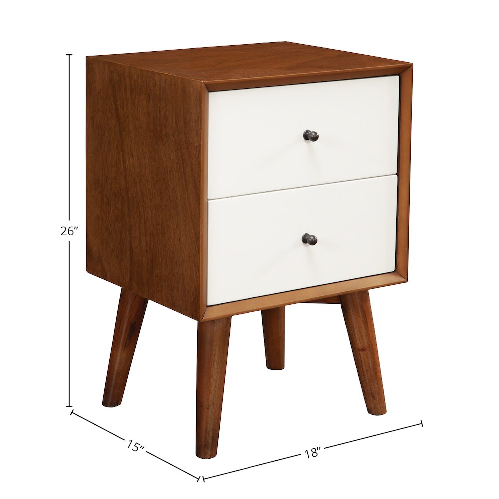 Flynn 2 Drawer Two Tone Nightstand