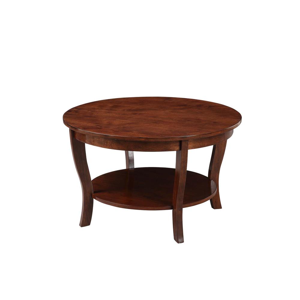 American Heritage Round Coffee Table with Shelf