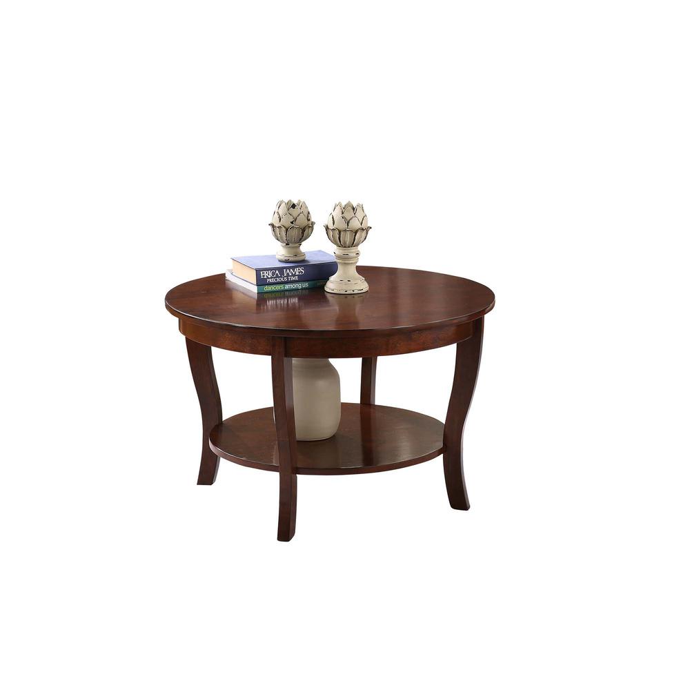 American Heritage Round Coffee Table with Shelf