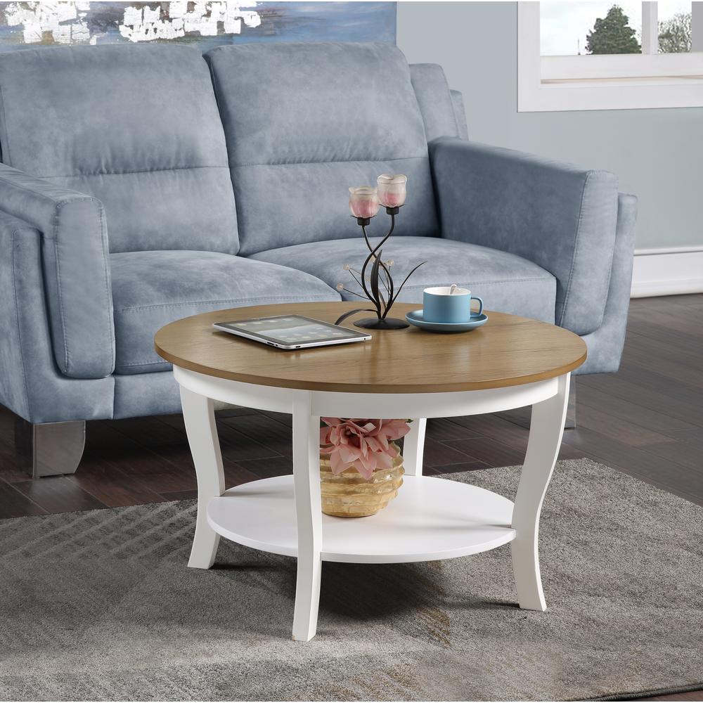 American Heritage Round Coffee Table with Shelf