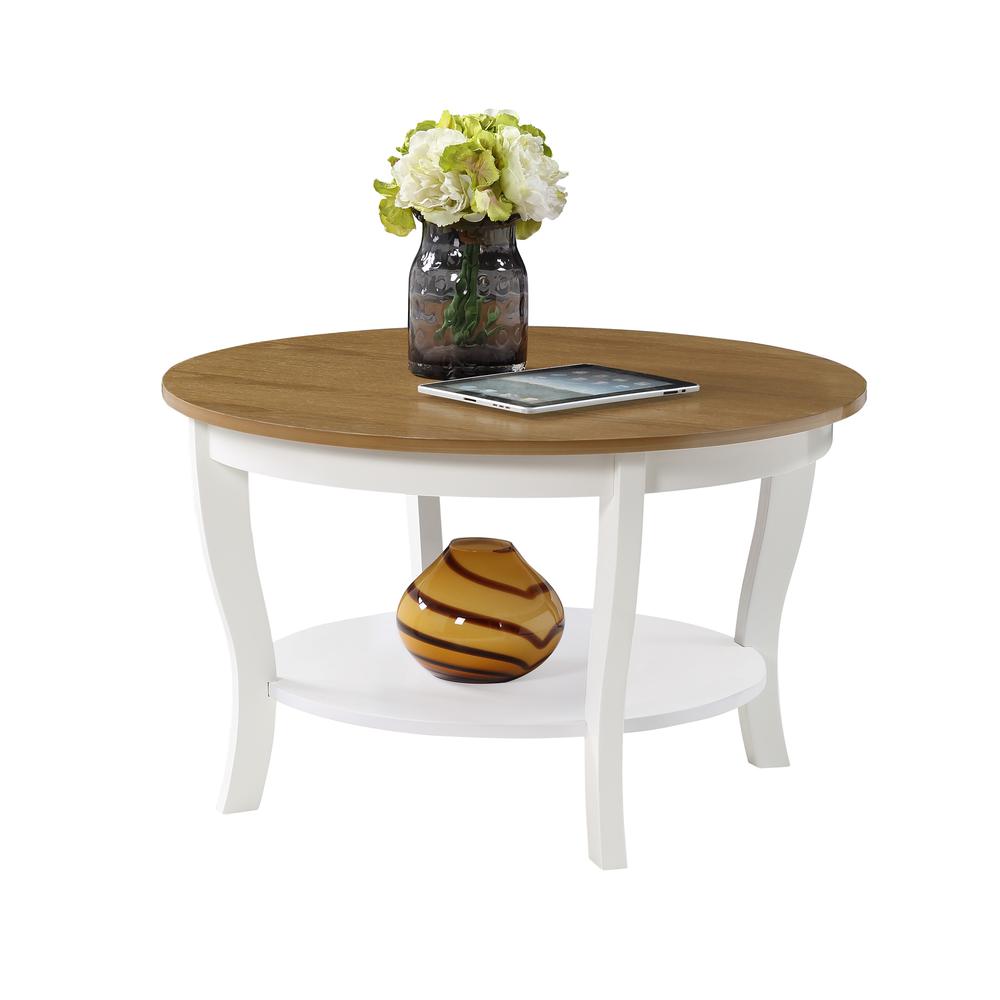 American Heritage Round Coffee Table with Shelf