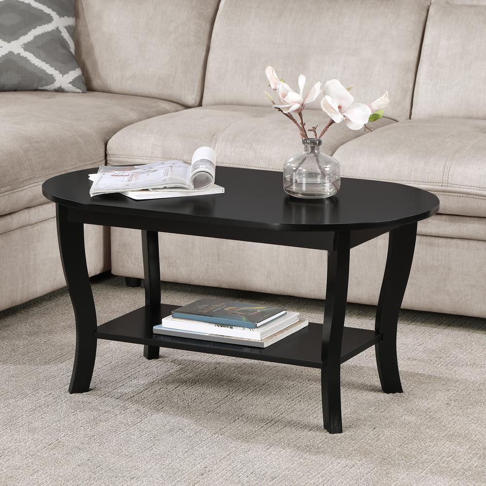 American Heritage Oval Coffee Table with Shelf