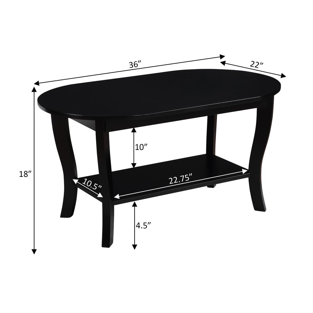 American Heritage Oval Coffee Table with Shelf
