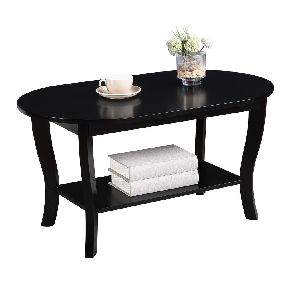 American Heritage Oval Coffee Table with Shelf