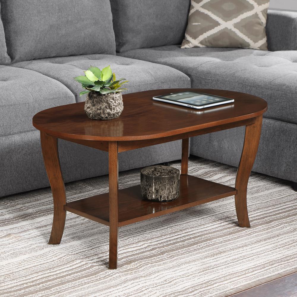 American Heritage Oval Coffee Table with Shelf