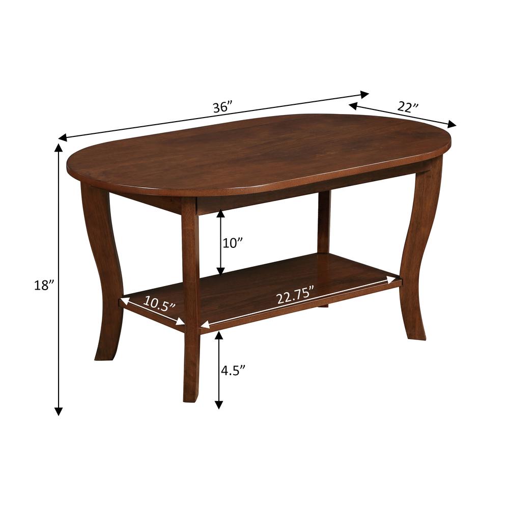 American Heritage Oval Coffee Table with Shelf