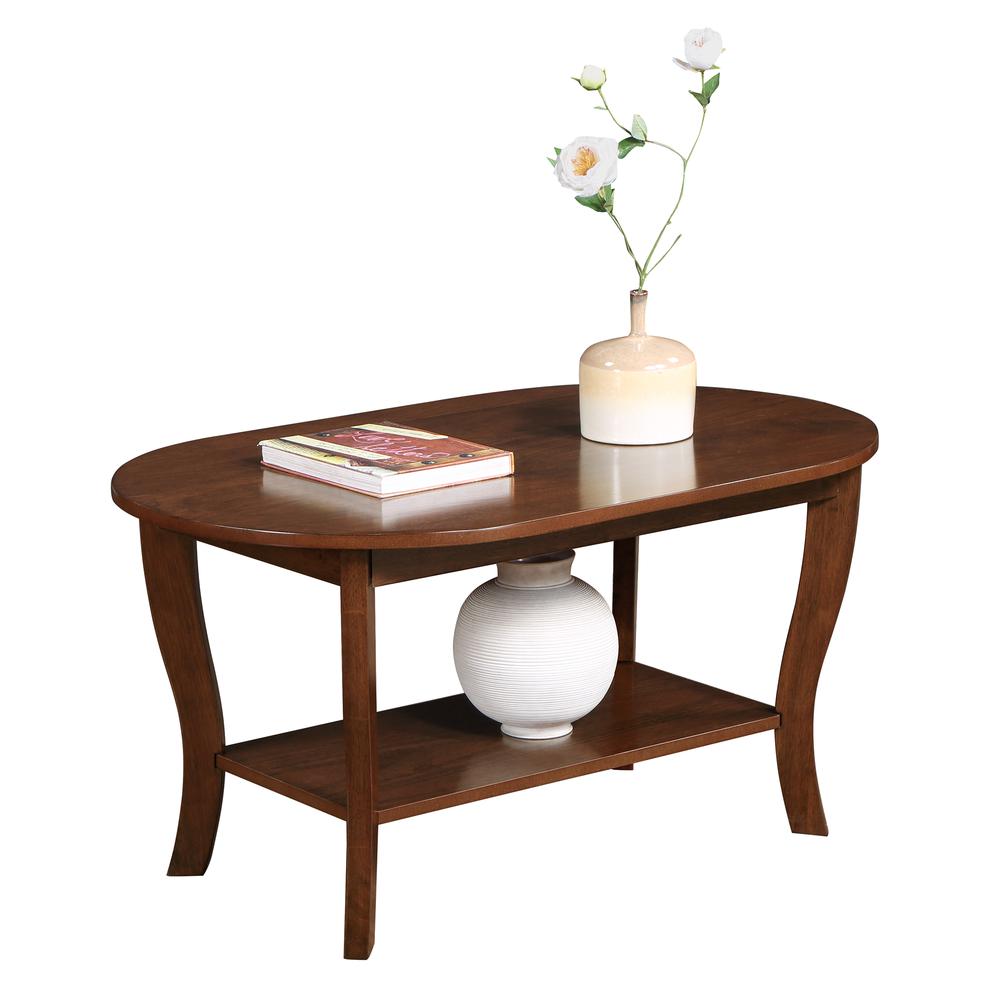 American Heritage Oval Coffee Table with Shelf