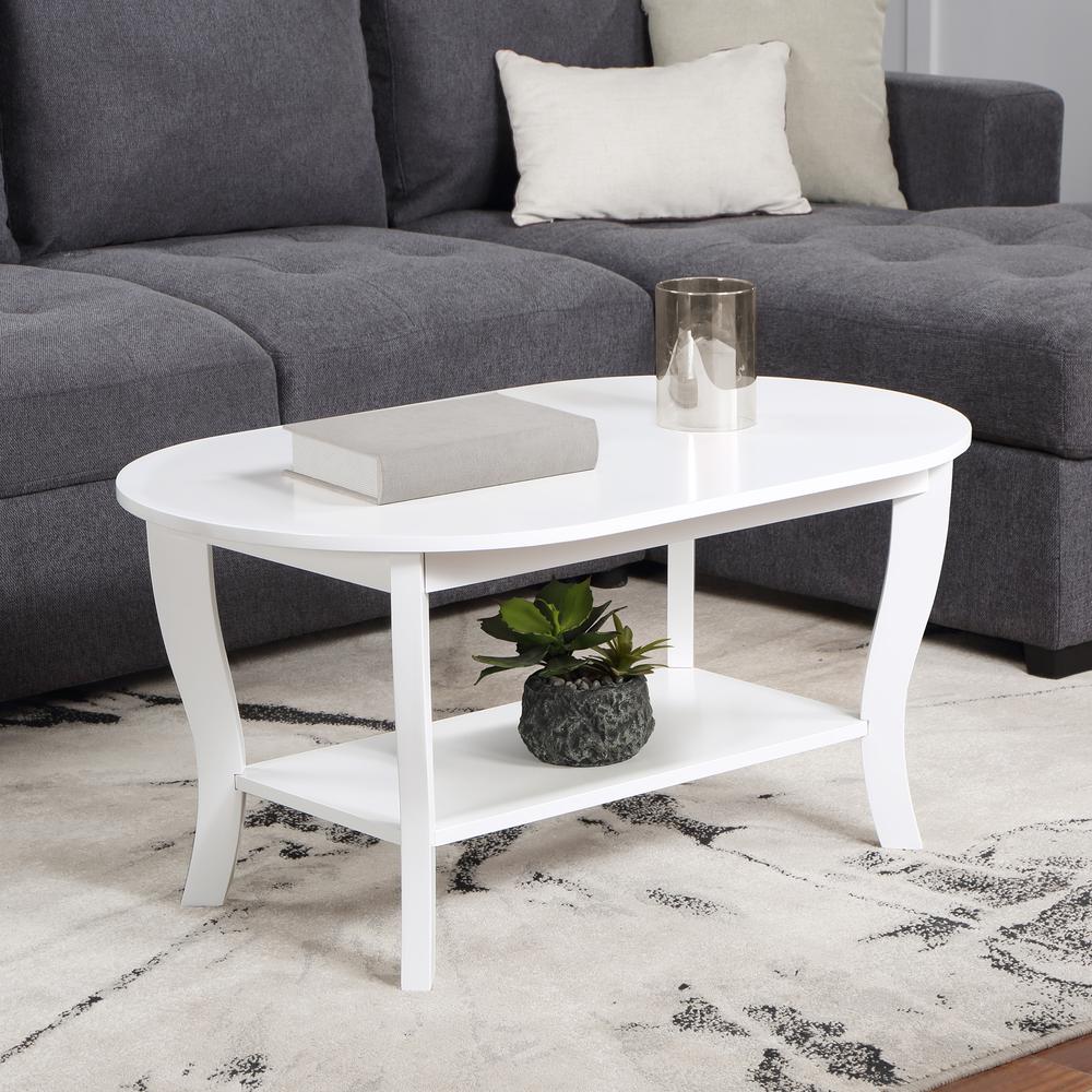 American Heritage Oval Coffee Table with Shelf