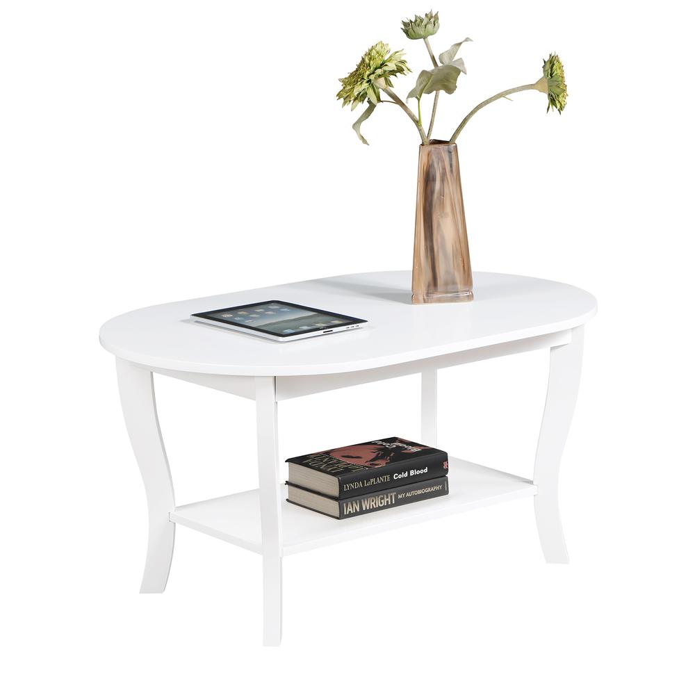 American Heritage Oval Coffee Table with Shelf