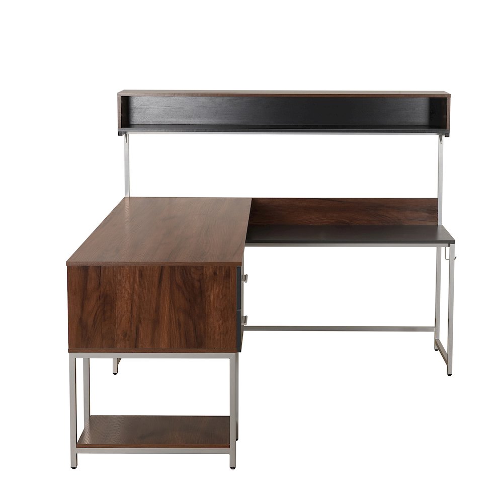 Techni Mobili L-Shape Desk with Hutch and Storage
