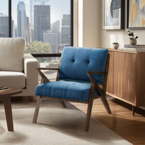 Rocket Upholstered Arm Chair with Angled Wood Frame from INK+IVY in  Blue/Pecan. Rocket Upholstered Arm Chair with Angled Wood Frame from INK+IVY in  Blue/Pecan. Rocket Upholstered Arm Chair with Angled Wood Frame from INK+IVY in  Blue/Pecan. Rocket Upholstered Arm Chair with Angled Wood Frame from INK+IVY in  Blue/Pecan. Rocket Upholstered Arm Chair with Angled Wood Frame from INK+IVY in  Blue/Pecan.