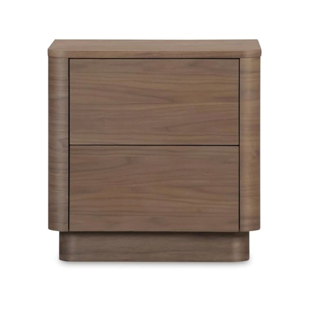 Round Off Tall Nightstand Walnut Brown