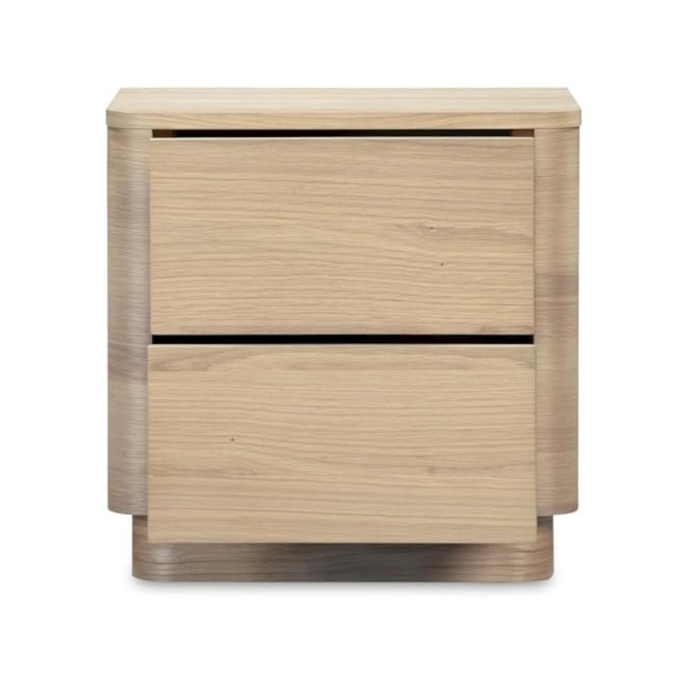 Round Off Tall Nightstand Natural Oak