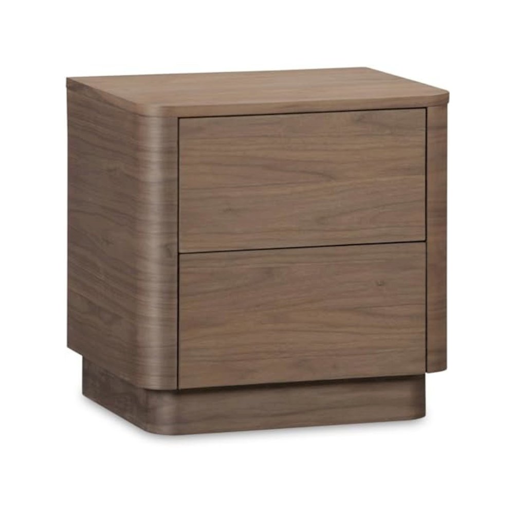 Round Off Tall Nightstand Walnut Brown