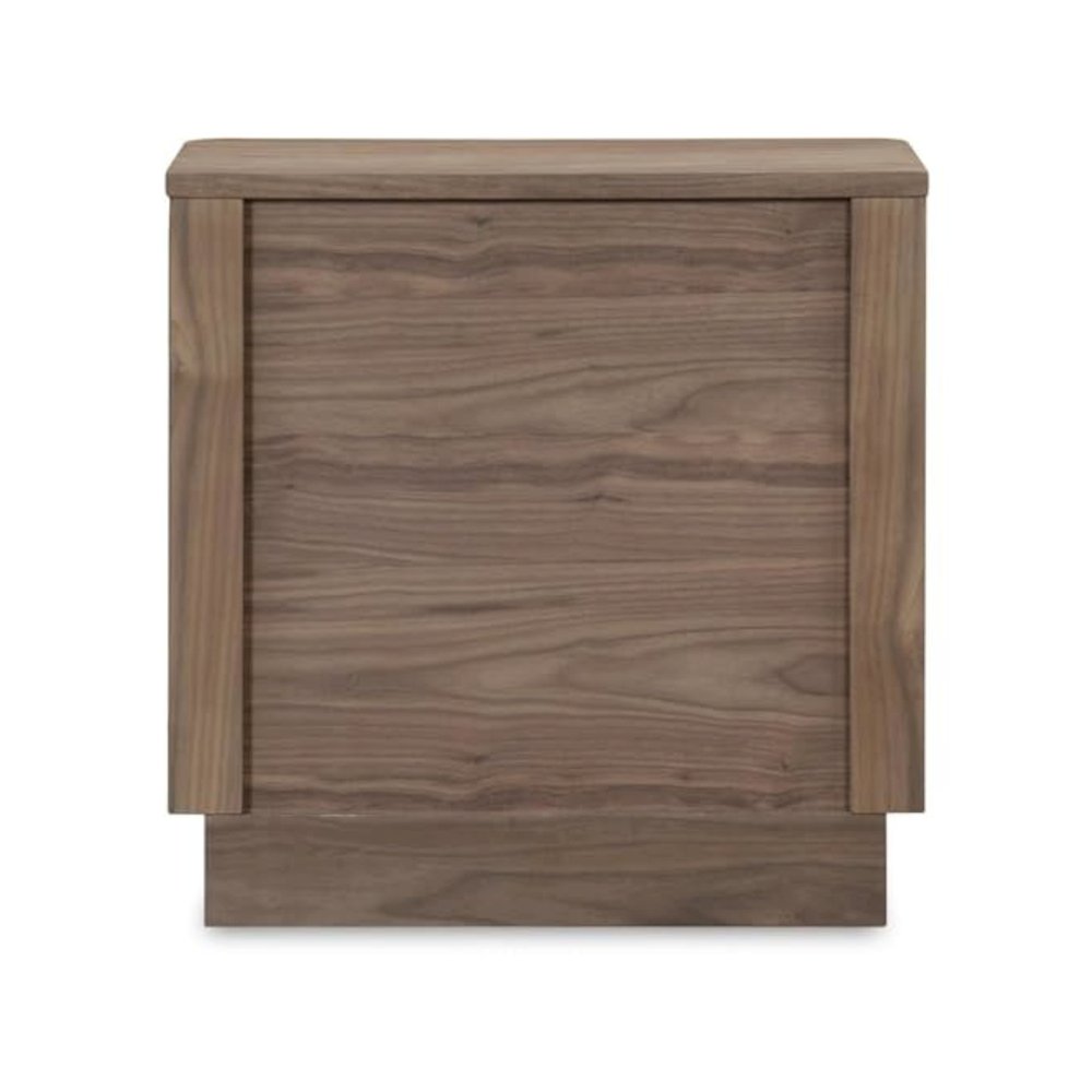 Round Off Tall Nightstand Walnut Brown