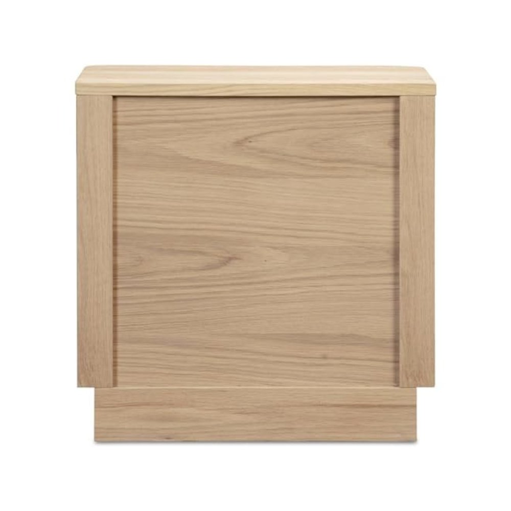 Round Off Tall Nightstand Natural Oak