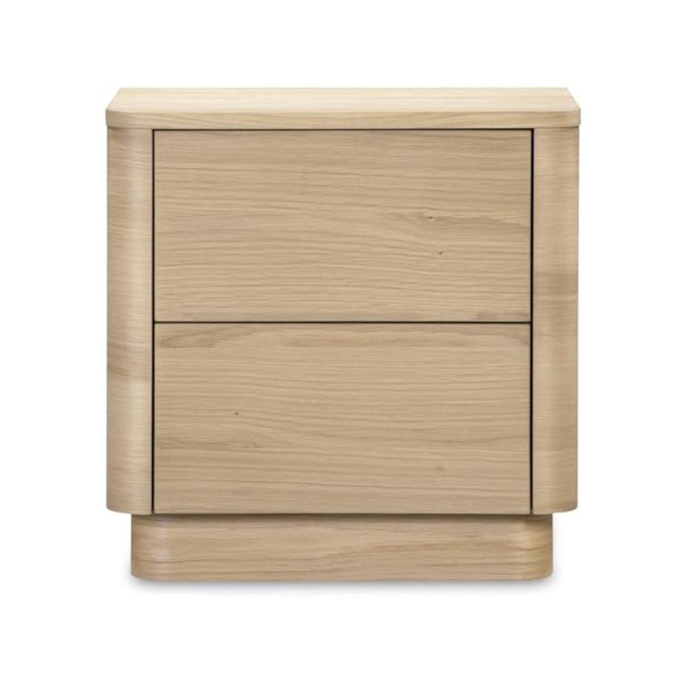 Round Off Tall Nightstand Natural Oak