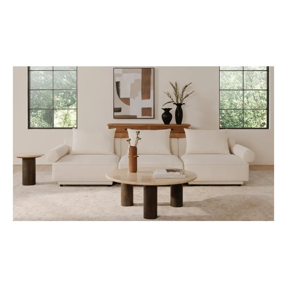 Landon Accent Table Beige Travertine