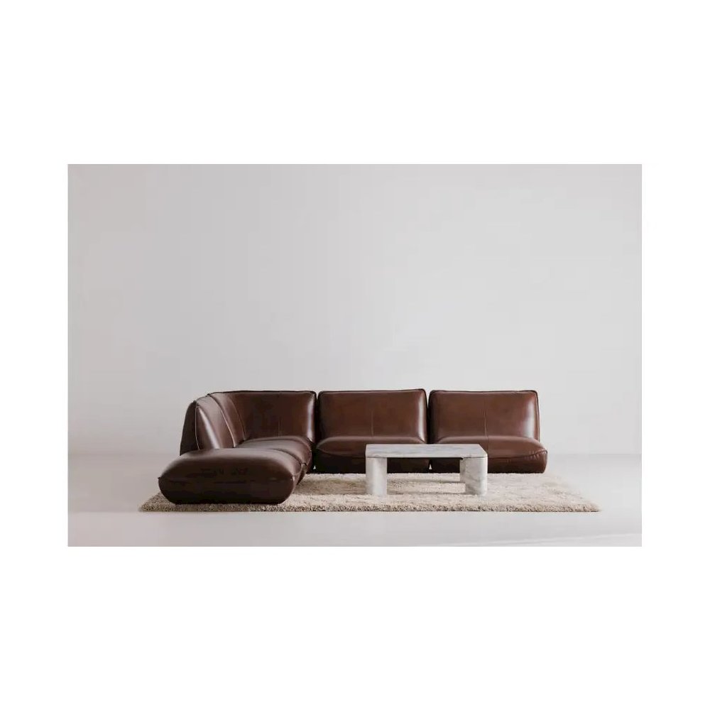 Zeppelin Leather Corner Chair Toasted Hickory