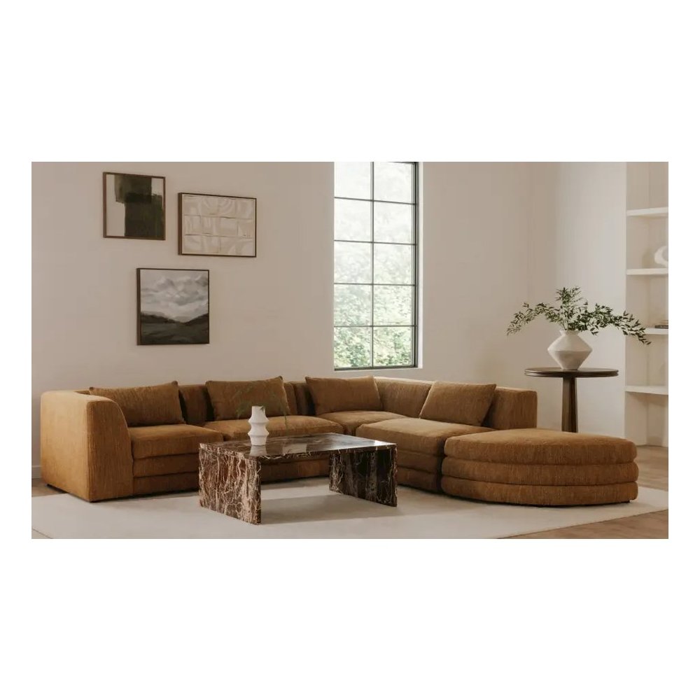 Lowtide Curved Ottoman Amber Glow