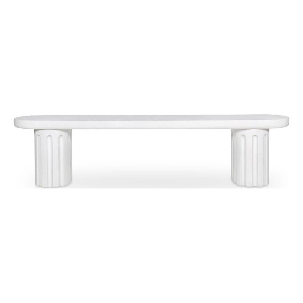 Eris Outdoor Dining Bench White