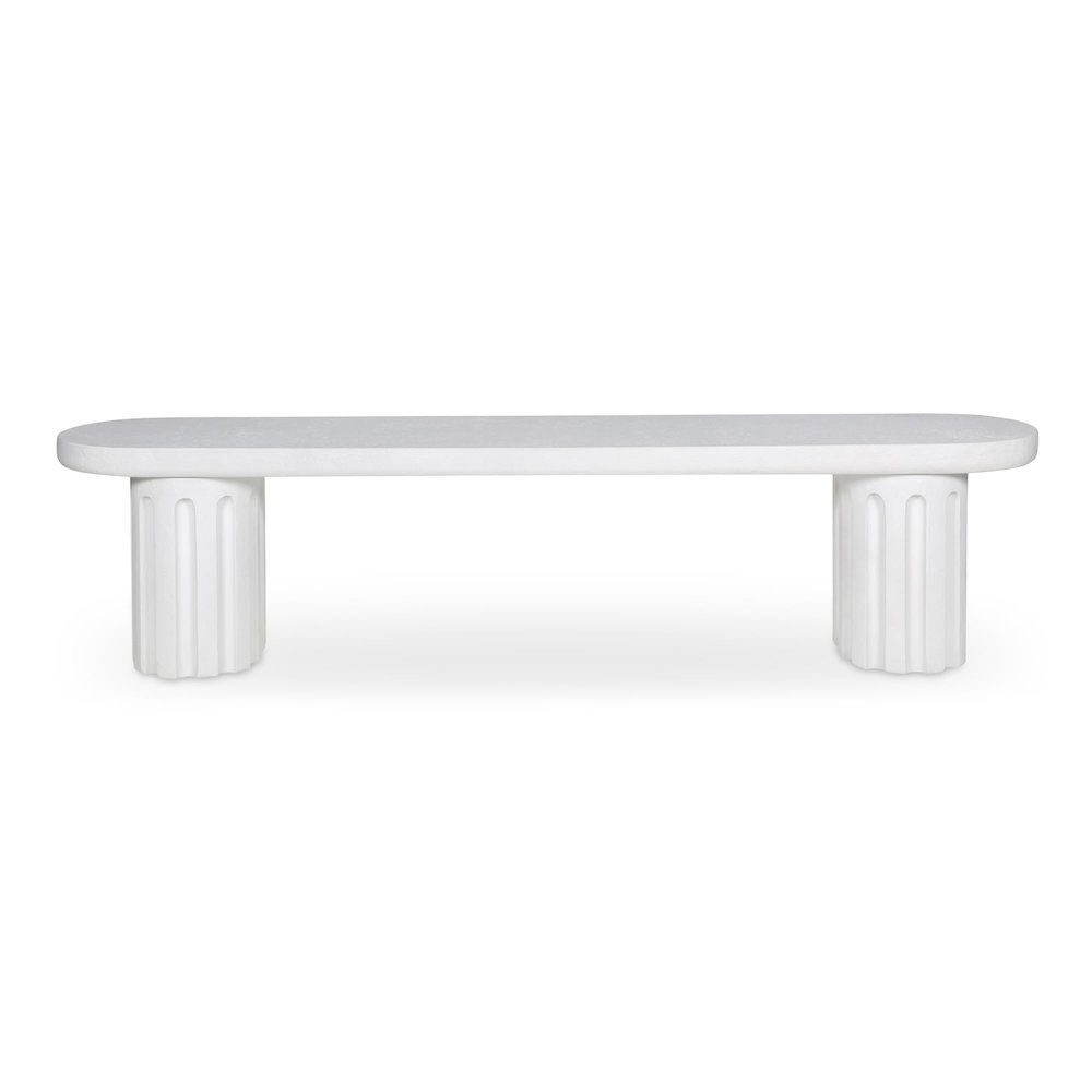 Eris Outdoor Dining Bench White