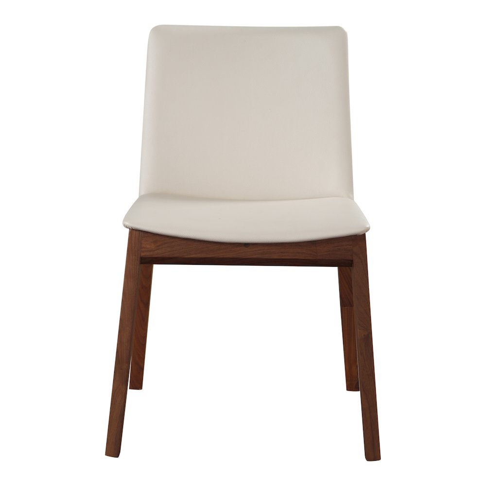 Deco Dining Chair Cream White PVC – Set Of Two