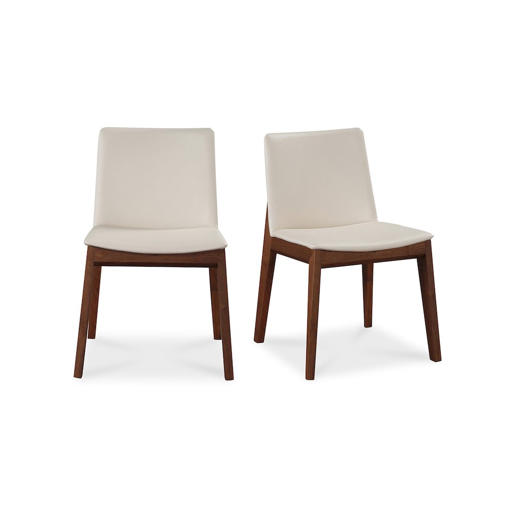 Deco Dining Chair Cream White PVC – Set Of Two