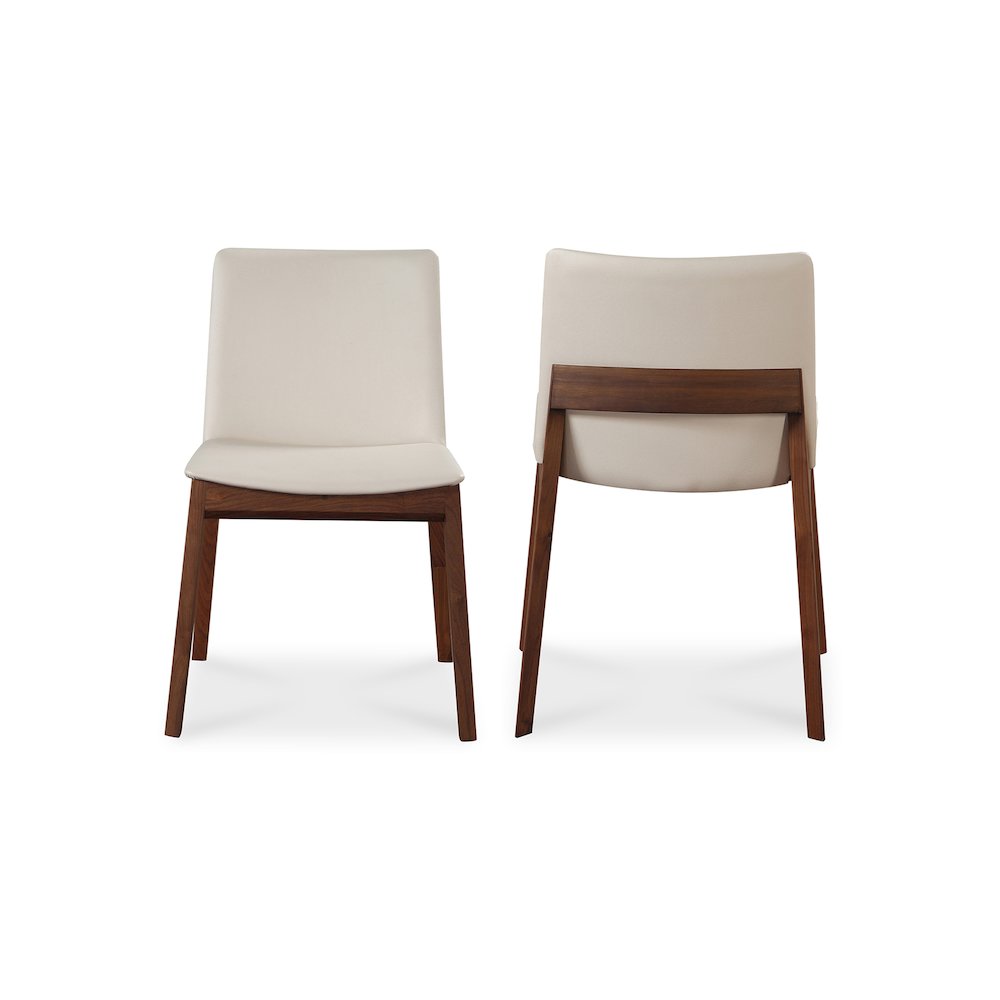 Deco Dining Chair Cream White PVC – Set Of Two