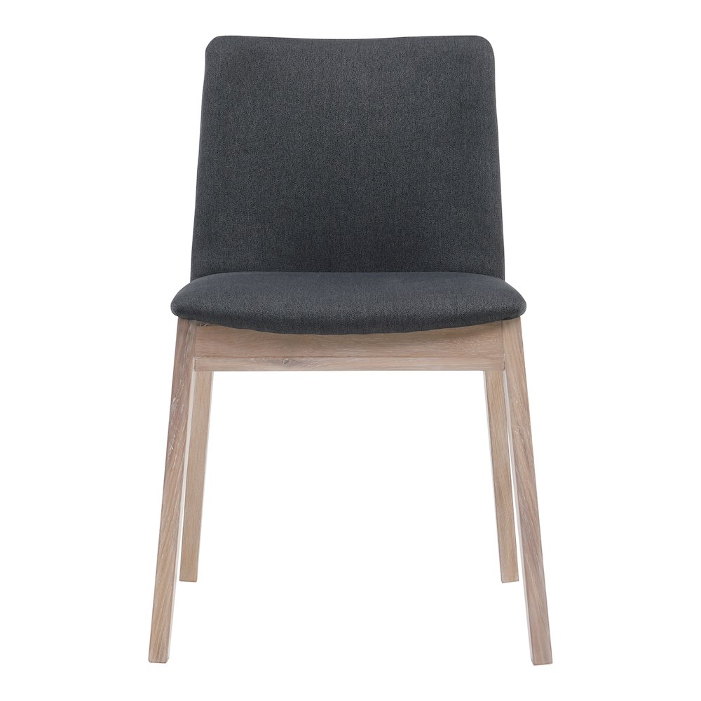 Deco Oak Dining Chair Dark Grey – Set Of Two