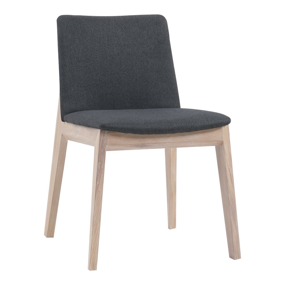 Deco Oak Dining Chair Dark Grey – Set Of Two