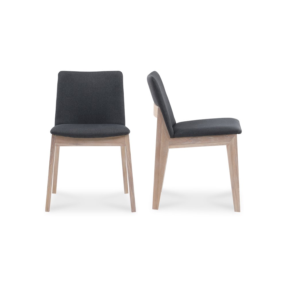 Deco Oak Dining Chair Dark Grey – Set Of Two