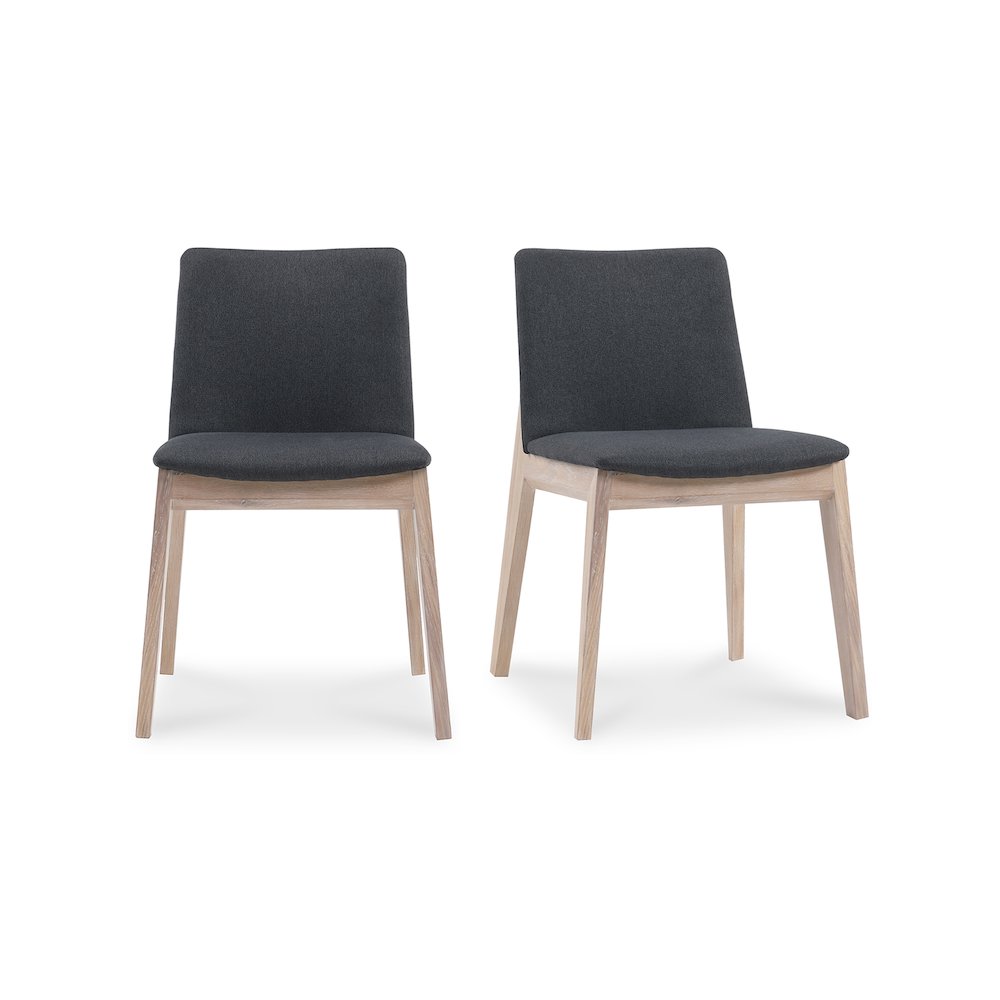 Deco Oak Dining Chair Dark Grey – Set Of Two