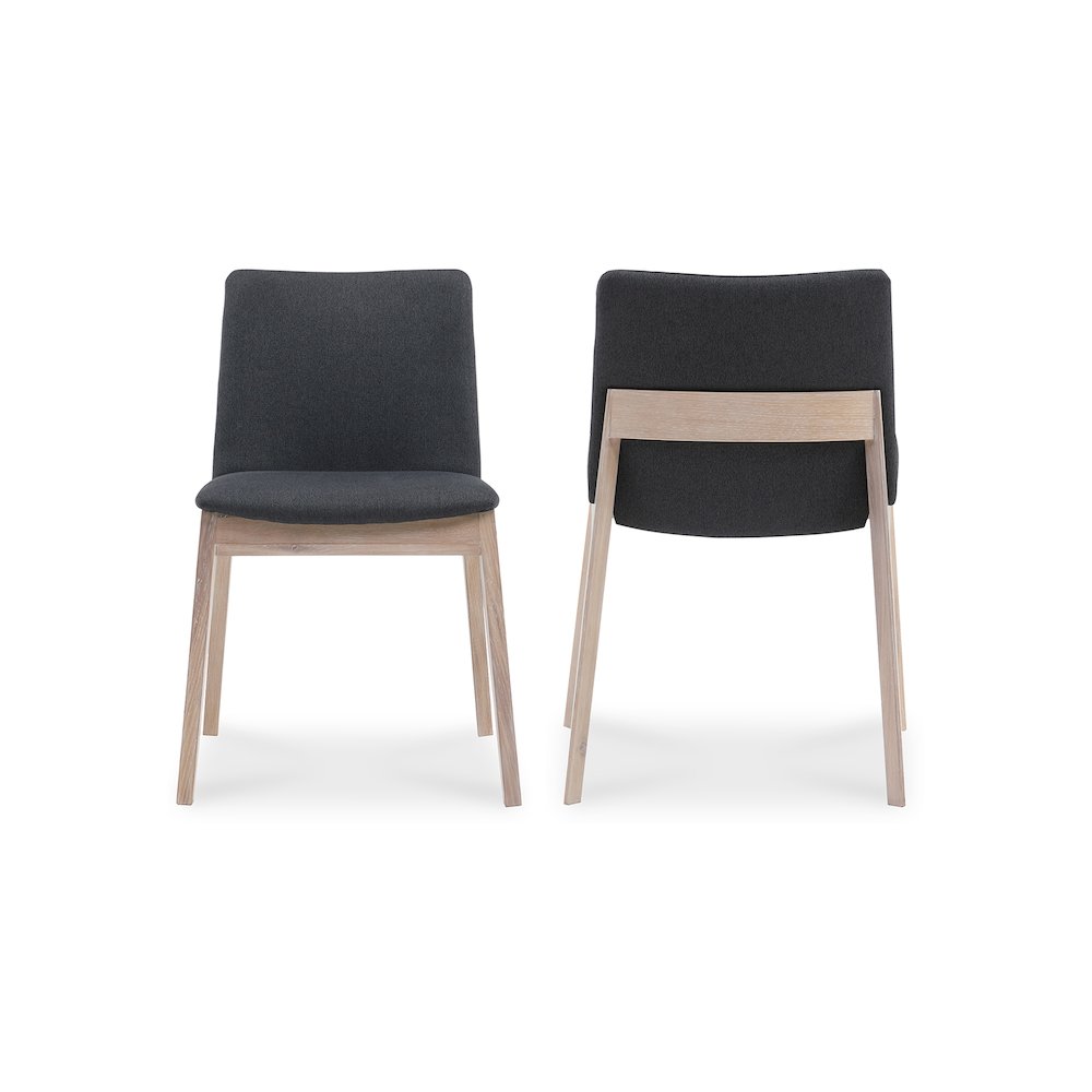 Deco Oak Dining Chair Dark Grey – Set Of Two